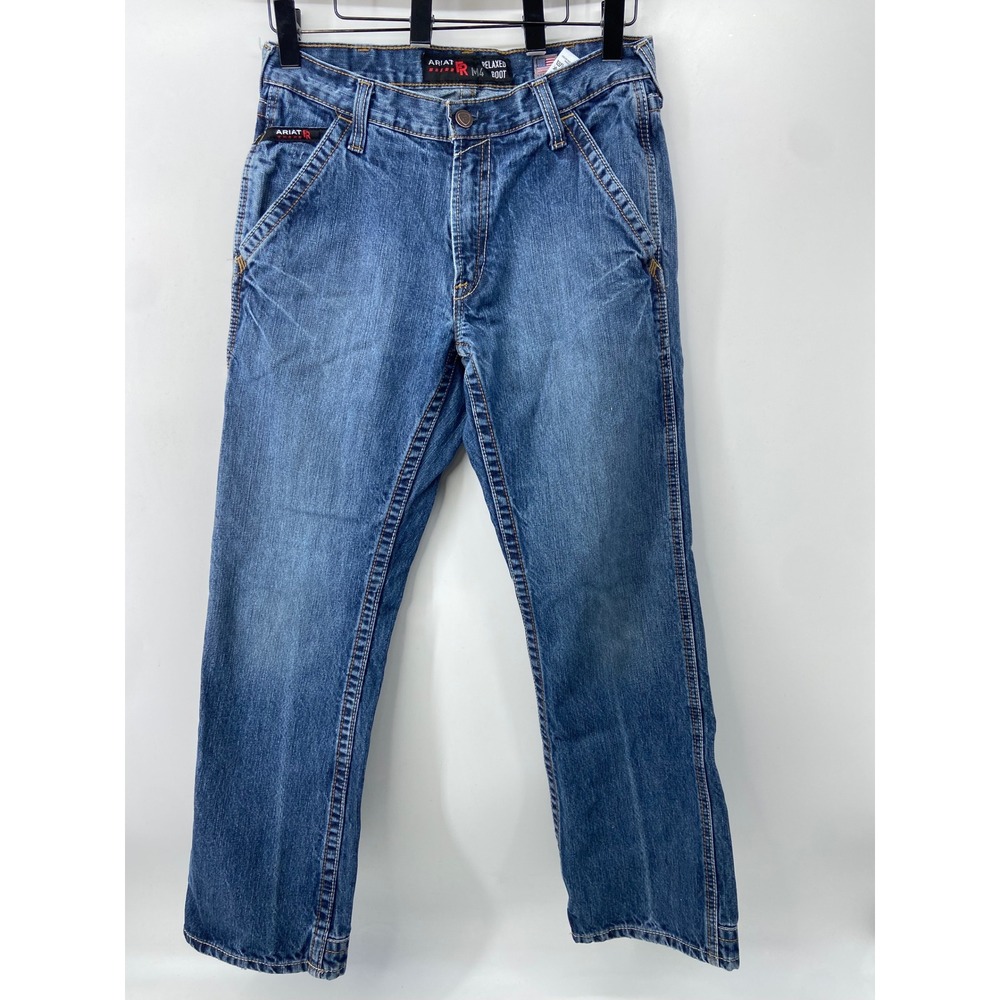 Ariat FR M4 Jeans Mens 31x32 Blue Relaxed Boot Workwear Denim Western Rugged